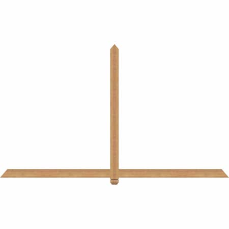 Ekena Millwork Eugene Smooth Timber Gable Bracket, Western Red Cedar, 96"W x 56"H x 1 1/2"D x 3 1/2"F, 14/12 Pitch GBW096X56X0204EUG00SWR